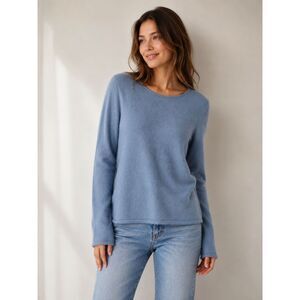 White + Warren Women's XL Dusty Blue 100% Cashmere Crewneck Sweater Quiet Luxury
